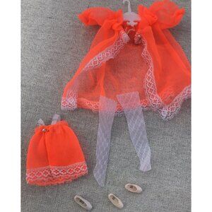 #725 Midnight Lace Lingerie VTG 70s Topper Dawn Doll Fashion Outfit Orange Mod